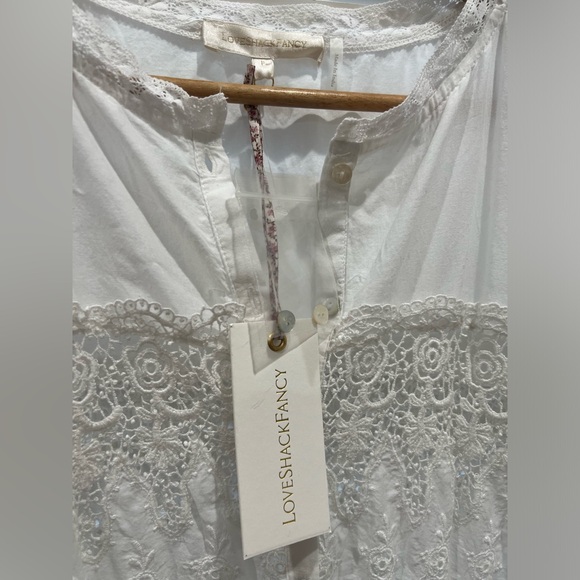 NWT LoveShackFancy Beth White Lace Maxi Dress - Picture 5 of 11